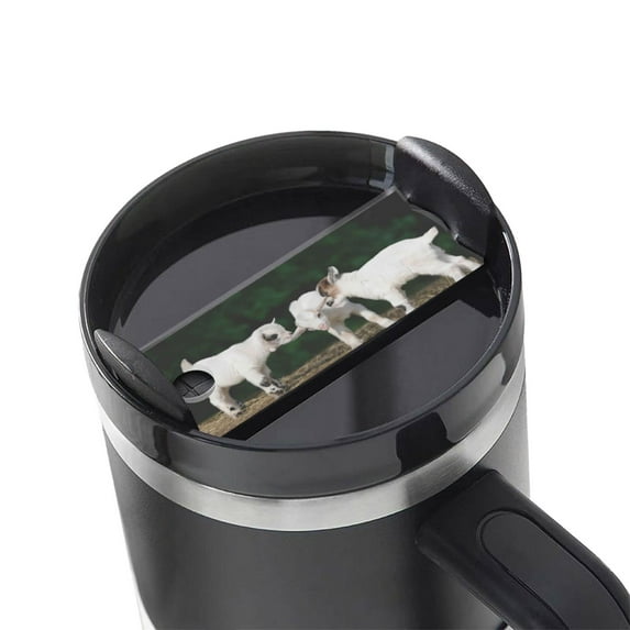 Kdxio Cute Goat Baby Name Plate Compatible Stanley Cups Name Tag Acrylic Nameplate Tumbler Lid Topper for Cup Accessories