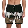 thumbnail image 1 of Kdxio Cute Goat Baby Print Men'S Swim Trunks With Compression Liner 7 Inch Inseam Quick Dry Swim Shorts, 1 of 7
