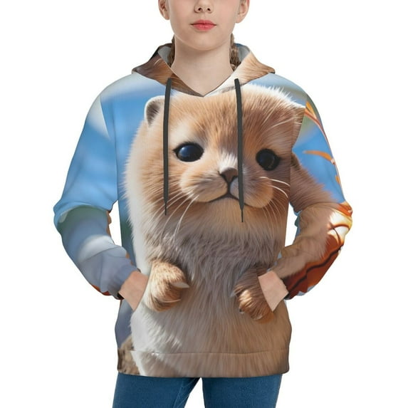 Kdxio Cute Guinea Pig Sea Pattern Boys Athletic Unisex Boys Girls Hoodie with Pocket Sweatshirts-Small