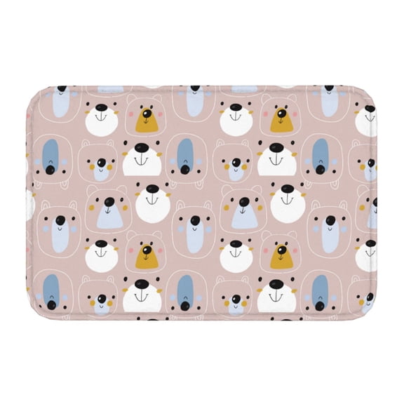 Kdxio Cute Hand Drawn Bear,16" x 24", Non-Slip Front Door Mats,Outdoor Welcome Mat Washable