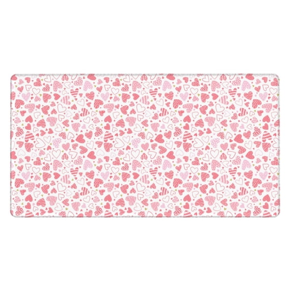 Kdxio Cute Hand Drawn Hearts Print Large Gaming Mouse Pad,Non-Slip Base,Water Resist Keyboard Pad for Gamer,Office & Home,29.5 x 15.8 in