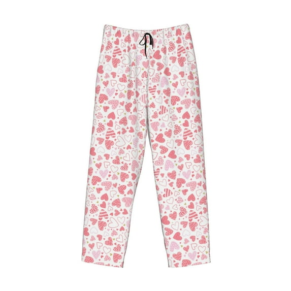 Kdxio Cute Hand Drawn Hearts Print Men's Sleep Pajama Pant Lounge Pants with Pockets