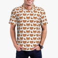thumbnail image 1 of Kdxio Cute Heart Fox Cartoon Print Men's Short Sleeve Polo Shirt,Midweight Men's Shirt-Medium, 1 of 5