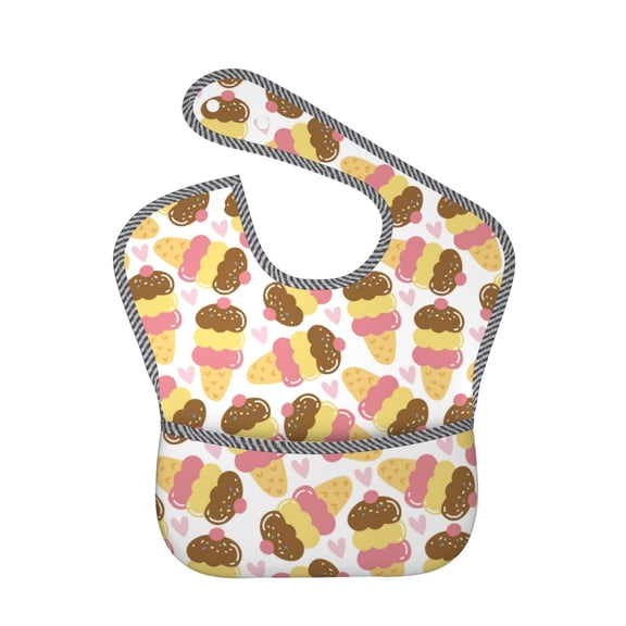 Kdxio Cute Ice Cream Bibs For Babies, Baby Bibs for Eating, Toddler Bibs, Waterproof Bibs, Feeding Bibs, for Toddlers, Boys, Girls