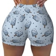 thumbnail image 1 of Kdxio Cute Ice Cream Print Workout Shorts for Women Seamless Soft Smooth Gym Yoga Scrunch Active Shorts, 1 of 9