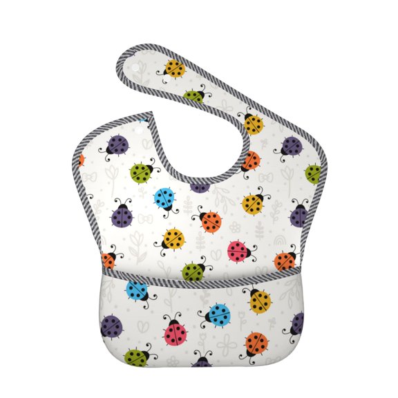 Kdxio Cute Ladybugs Bibs For Babies, Baby Bibs for Eating, Toddler Bibs, Waterproof Bibs, Feeding Bibs, for Toddlers, Boys, Girls