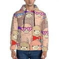 thumbnail image 1 of Kdxio Cute Lamas Print Mens Casual Hooded Collar Drawstring Hoodies Pullover Sweatshirts Casual Long Sleeve Shirts-4X-Large, 1 of 7
