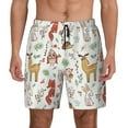 thumbnail image 1 of Kdxio Cute Little Animals Print Men's Swim Trunks with Compression Liner 7 Inch Inseam Quick Dry Swim Shorts, 1 of 7