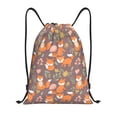 thumbnail image 1 of Kdxio Cute Little Fox Print Drawstring Backpack Bag,Waterproof Draw String Back Sack, Gym Drawstring Bags Swim Bag For Unisex, 1 of 5