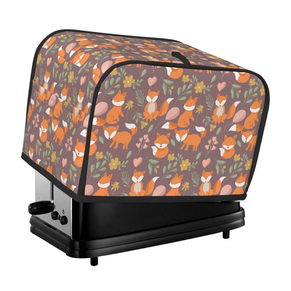 Kdxio Cute Little Fox Print Toaster Cover Bread Machine Cover Fits for Most Standard 2 Slice Toasters,Keep Toaster Free From Dust And Fingerprint Oven Dustproof Cover