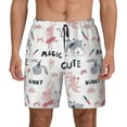 thumbnail image 1 of Kdxio Cute Magic Bunny Print Men's Swim Trunks with Compression Liner 7 Inch Inseam Quick Dry Swim Shorts, 1 of 7