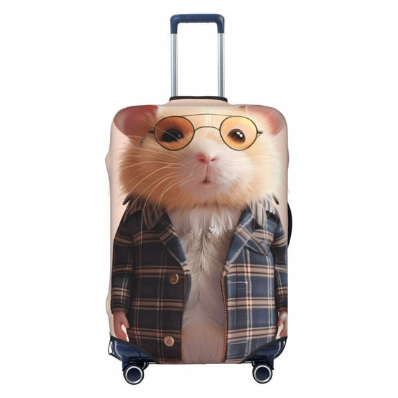 Kdxio Cute Mouse In Glasses Pattern Luggage Cover for Travel,Elastic and Durable,Fits 18-32 Inch,Anti-Scratch Suitcase Protector-No luggage included