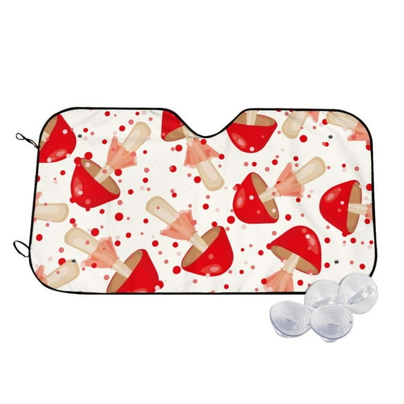 Kdxio Cute Mushroom Print Windshield Sun Shade,UV Rays and Sun Heat Protection,Sunshade for Car Windshield,Car Shade Front Windshield - Medium