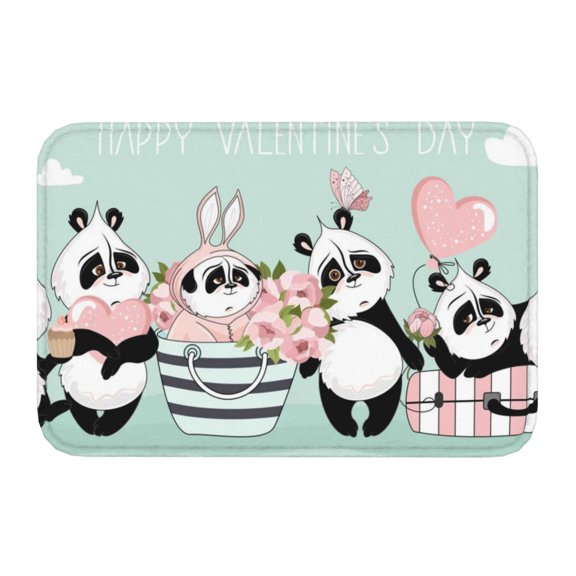 Kdxio Cute Panda,16" x 24", Non-Slip Front Door Mats,Outdoor Welcome Mat Washable