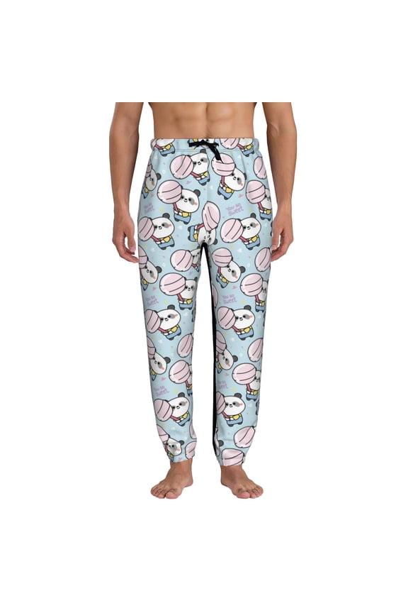 Cute Panda Bear Pattern Joggers,Sweatpants for Men with Pockets-3X-Large