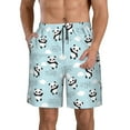 thumbnail image 1 of Kdxio Cute Panda Bear Pattern Mens Casual Shorts - Drawstring Summer Beach Sports Shorts for Men, 1 of 9