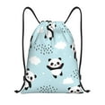 thumbnail image 1 of Kdxio Cute Panda Bear Print Drawstring Backpack Bag,Waterproof Draw String Back Sack, Gym Drawstring Bags Swim Bag For Unisex, 1 of 9