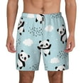 thumbnail image 1 of Kdxio Cute Panda Bear Print Men'S Swim Trunks With Compression Liner 7 Inch Inseam Quick Dry Swim Shorts, 1 of 7