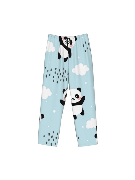 Cute Panda Bear Print Men's Sleep Pajama Pant Lounge Pants with Pockets