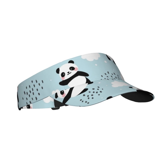 Kdxio Cute Panda Bear Print Sun Visor Hat Golf Visor Adjustable Velcro Outdoor Sports Cap For Men Women