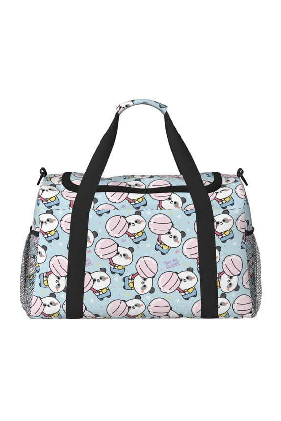 Cute Panda Bear Travel Duffel Bag Gym Bag Weekender Travel Bag Gym Bag for Women &Men Airplane Travel Essentials for Flying
