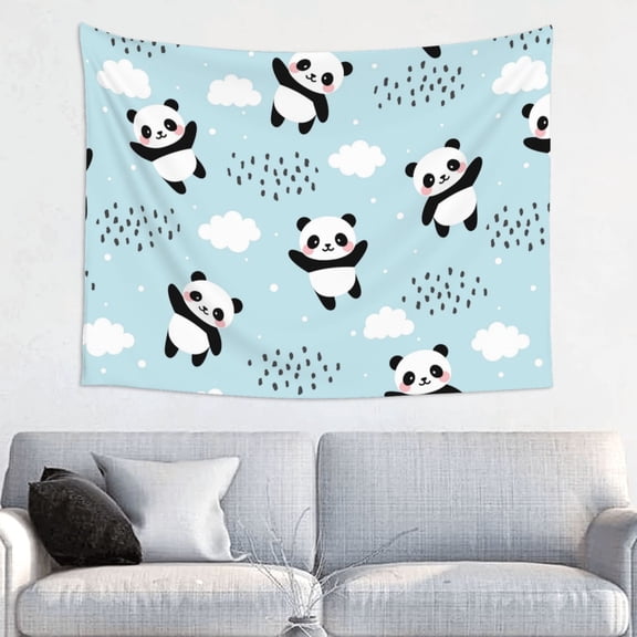 Kdxio Cute Panda Bear Wall Hanging Tapestries Banner For Bedroom College Dorm Home Living Room Party Decor 29X37 In
