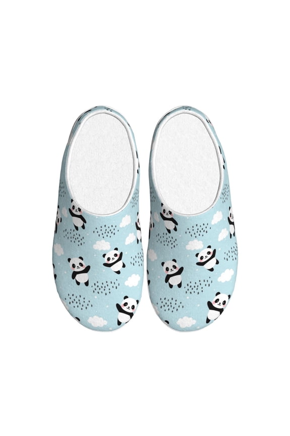 Cute Panda Bear Women's Men's Slippers Plush Slip-On House Slipper for Winter Indoor Soft Cushion Non-slip Fluffy Slides Slippers-13