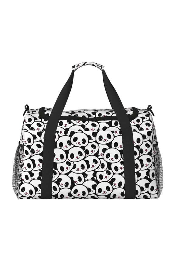 Cute Panda Face Travel Duffel Bag Gym Bag Weekender Travel Bag Gym Bag for Women &Men Airplane Travel Essentials for Flying