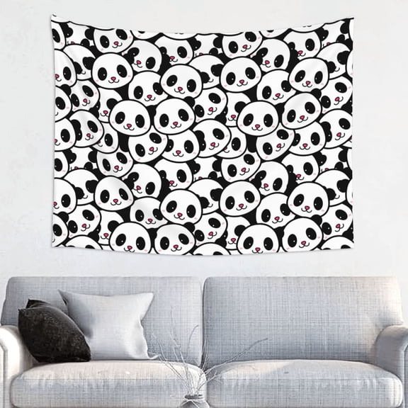 Kdxio Cute Panda Face Wall Hanging Tapestries Banner For Bedroom College Dorm Home Living Room Party Decor 29X37 In