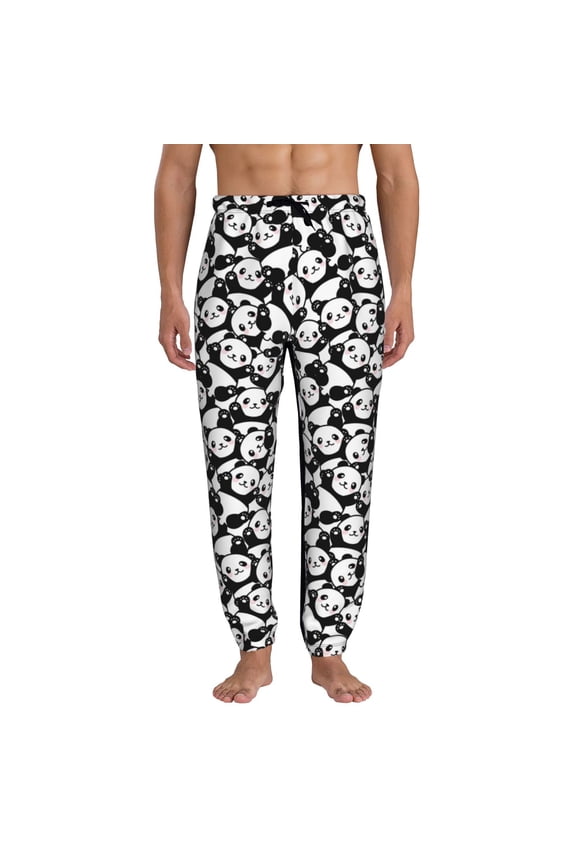 Cute Panda Pattern Joggers,Sweatpants for Men with Pockets-Medium