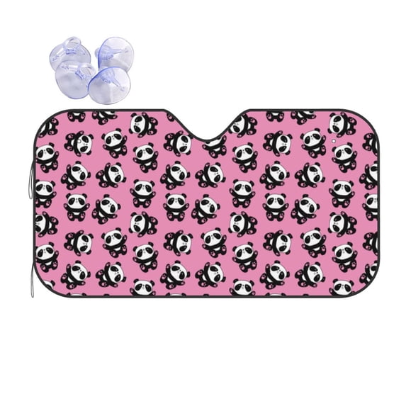 Kdxio Cute Panda Print Front Windshield Sun Shade,Folding Auto Sunshade for Car Truck SUV-