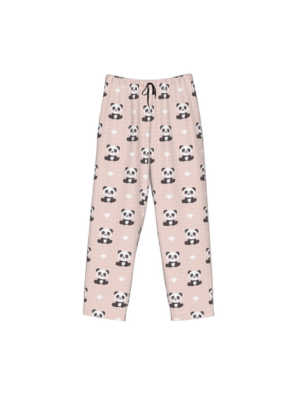 Cute Panda Print Men's Sleep Pajama Pant Lounge Pants with Pockets