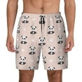 thumbnail image 1 of Kdxio Cute Panda Print Men's Swim Trunks with Compression Liner 7 Inch Inseam Quick Dry Swim Shorts, 1 of 7