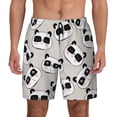 thumbnail image 1 of Kdxio Cute Panda Print Men's Swim Trunks with Compression Liner 7 Inch Inseam Quick Dry Swim Shorts, 1 of 7
