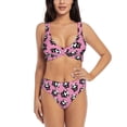 thumbnail image 1 of Kdxio Cute Panda Print Women's 2 Piece High Waisted Wrap Spaghetti Strap Summer Swimsuit Bikini Set-Medium, 1 of 7
