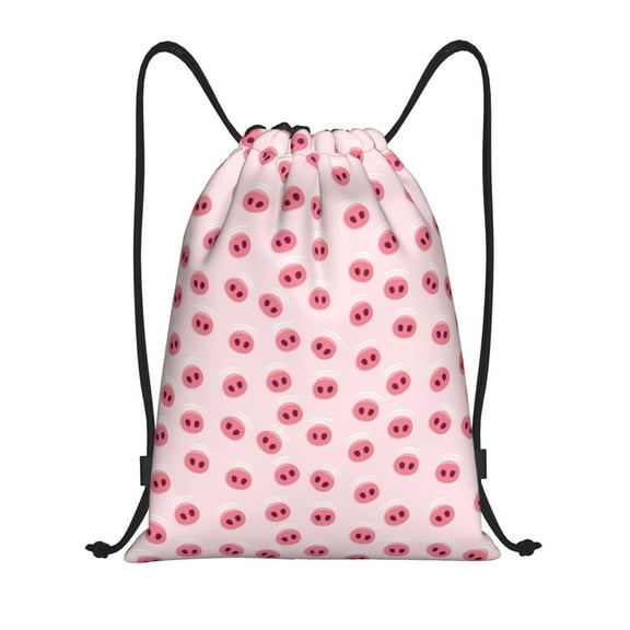 Kdxio Cute Pig Nose Print Drawstring Backpack Bag,Waterproof Draw String Back Sack, Gym Drawstring Bags Swim Bag For Unisex