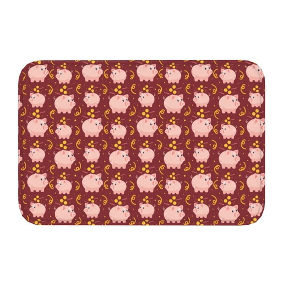 Kdxio Cute Pig with Coins,16" x 24", Non-Slip Front Door Mats,Outdoor Welcome Mat Washable