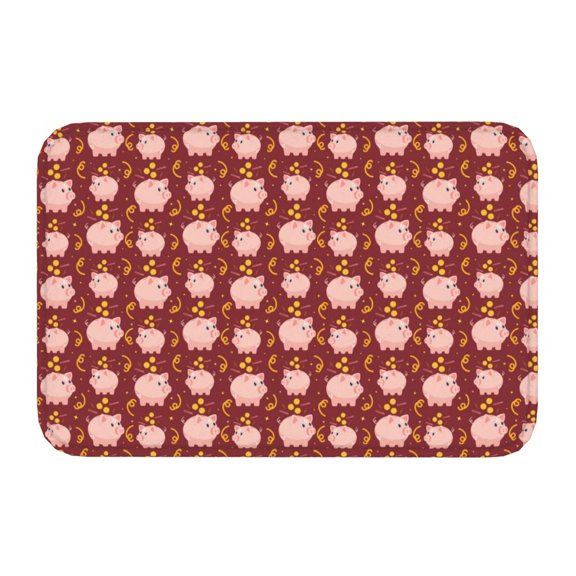 Kdxio Cute Pig with Coins,16" x 24", Non-Slip Front Door Mats,Outdoor Welcome Mat Washable