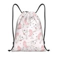 thumbnail image 1 of Kdxio Cute Piggy Ballerina Print Drawstring Backpack Bag,Waterproof Draw String Back Sack, Gym Drawstring Bags Swim Bag For Unisex, 1 of 5