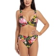 thumbnail image 1 of Kdxio Cute Pigs Sunflower Print Women's 2 Piece High Waisted Wrap Spaghetti Strap Summer Swimsuit Bikini Set-Small, 1 of 5