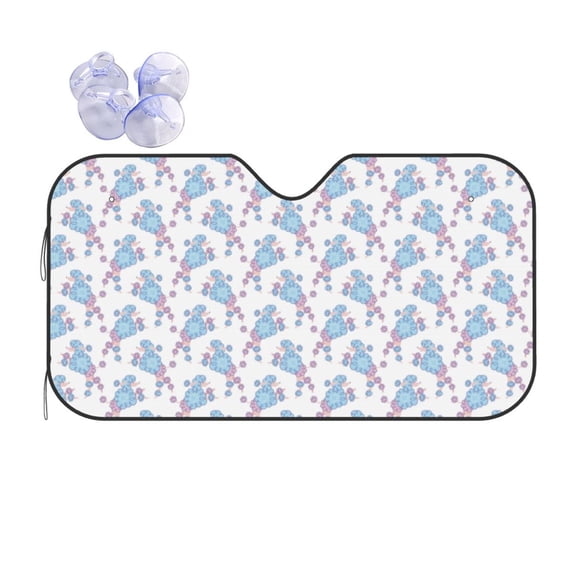 Kdxio Cute Poodle Dog Print Front Windshield Sun Shade,Folding Auto Sunshade for Car Truck SUV-
