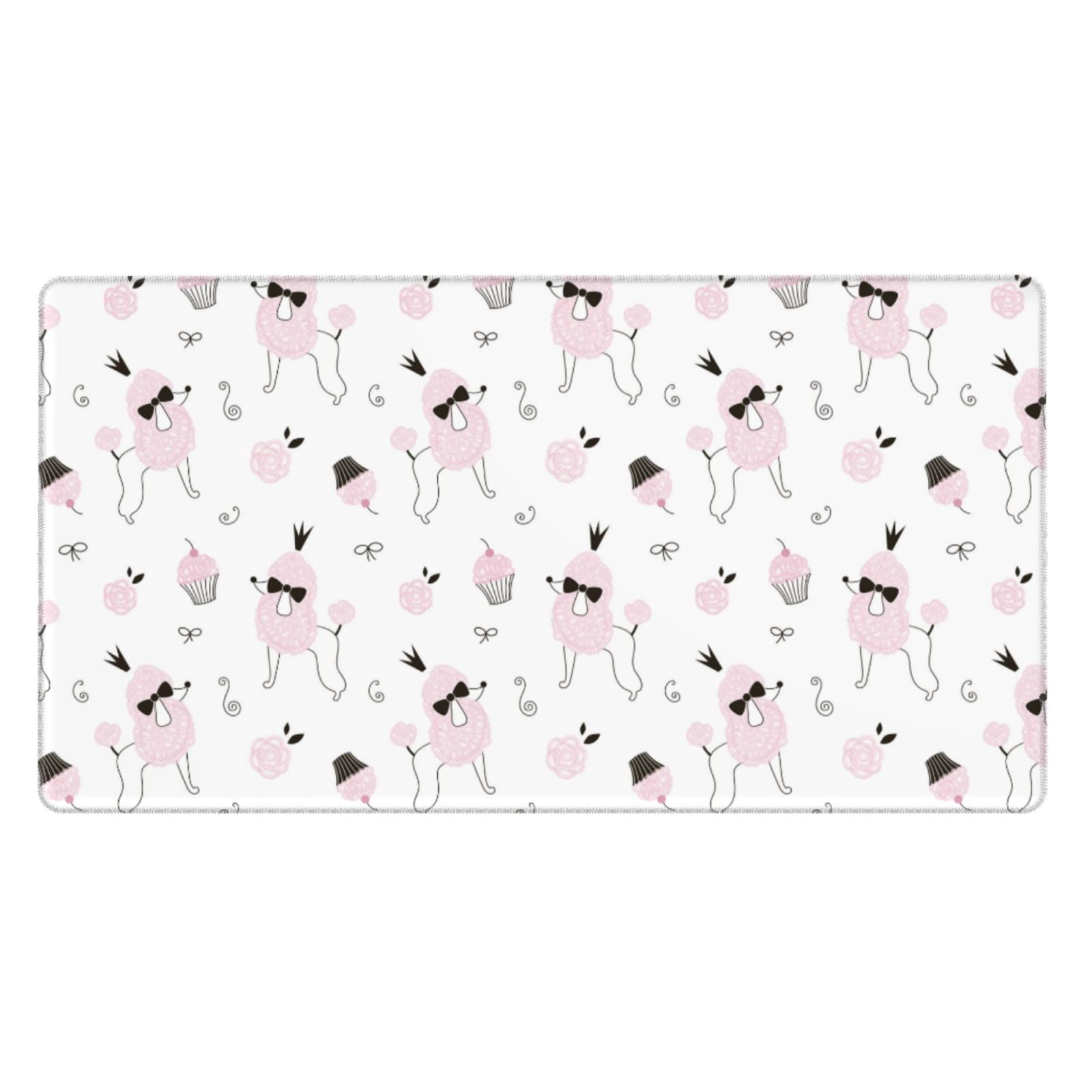 Kdxio Cute Poodle Dog Print Large Gaming Mouse Pad,Non-Slip Base,Water Resist Keyboard Pad for Gamer,Office & Home,29.5 x 15.8 in