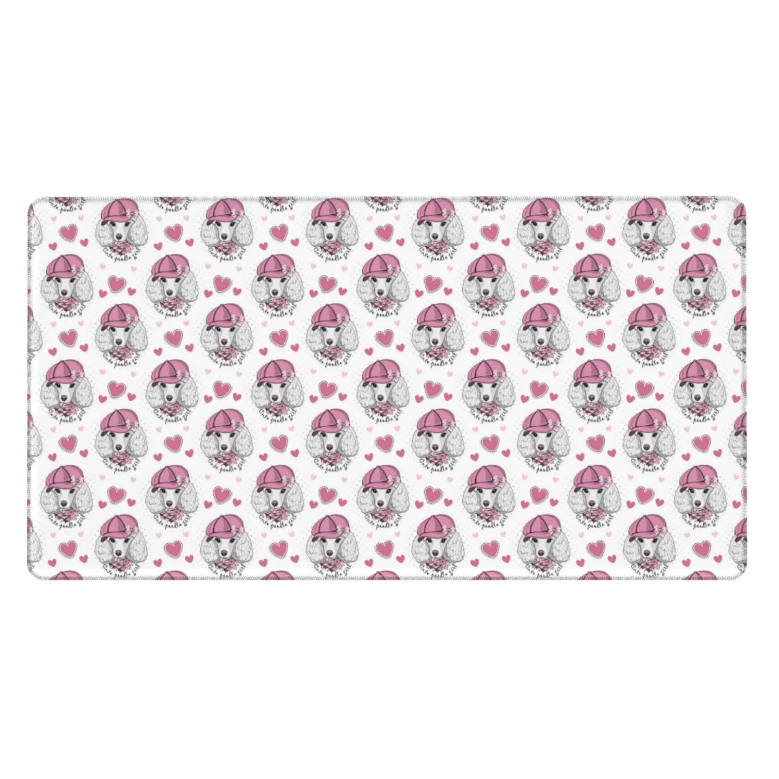Kdxio Cute Poodle Dog Print Large Gaming Mouse Pad,Non-Slip Base,Water Resist Keyboard Pad for Gamer,Office & Home,29.5 x 15.8 in