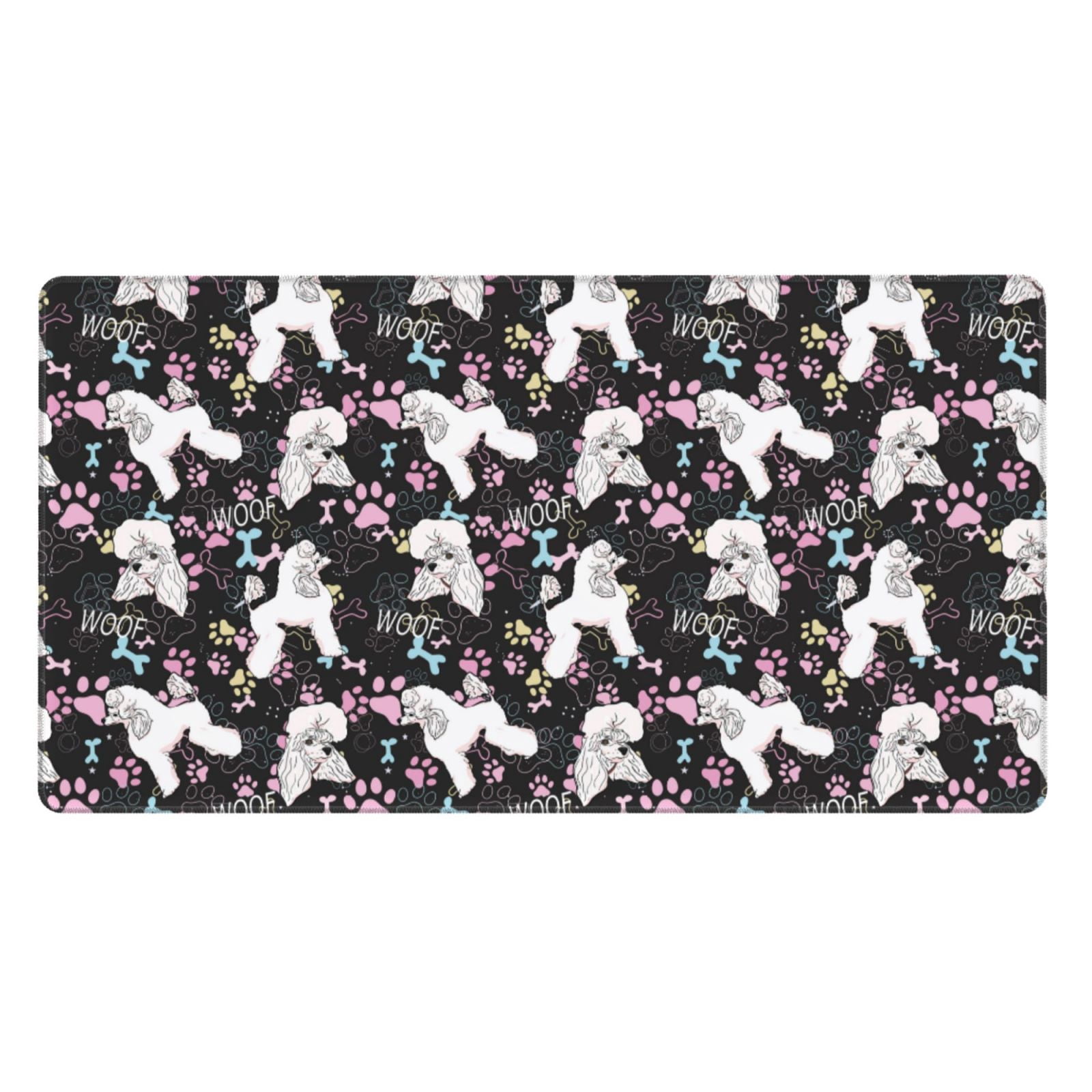 Kdxio Cute Poodle Dog Print Large Gaming Mouse Pad,Non-Slip Base,Water Resist Keyboard Pad for Gamer,Office & Home,29.5 x 15.8 in
