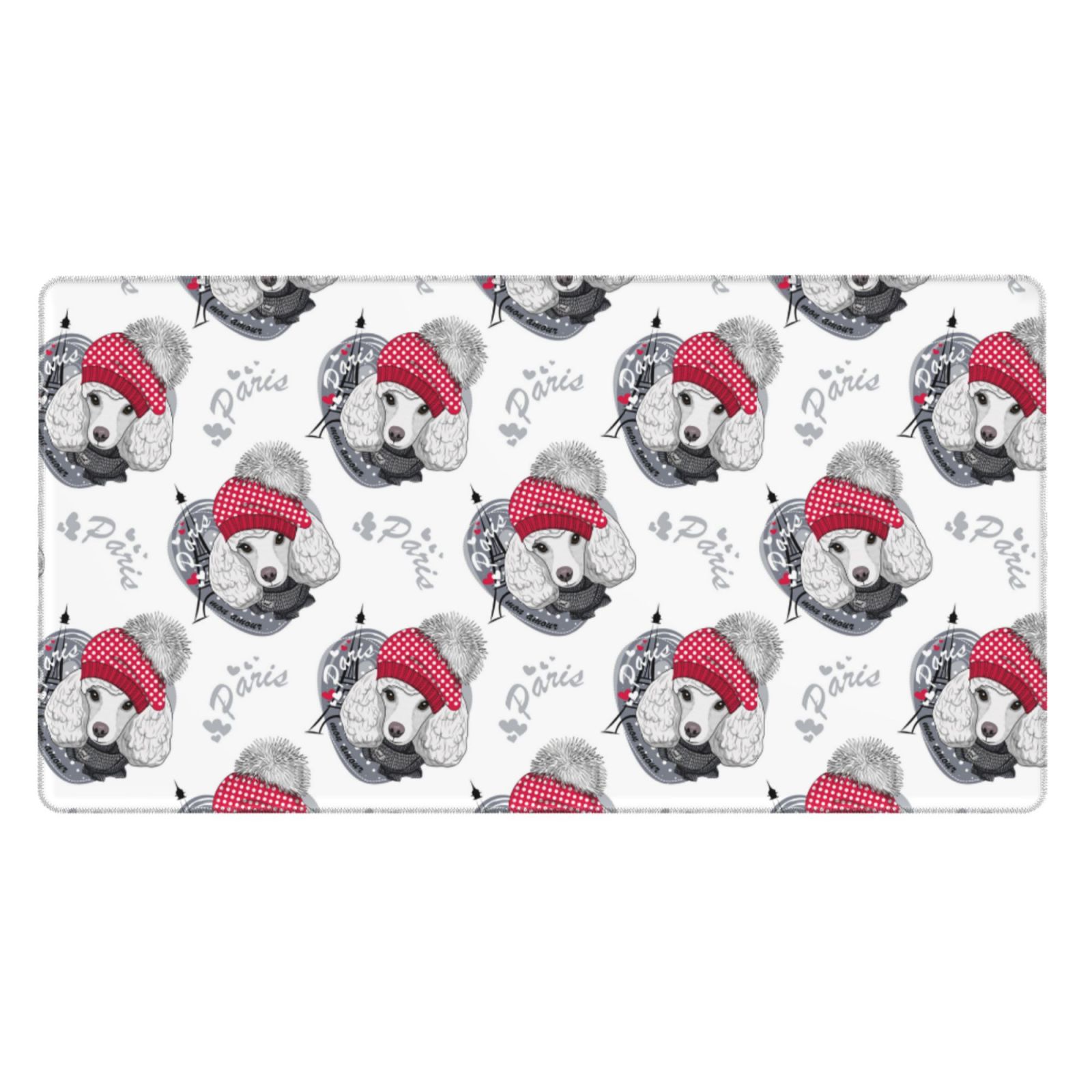Kdxio Cute Poodle Dog Print Large Gaming Mouse Pad,Non-Slip Base,Water Resist Keyboard Pad for Gamer,Office & Home,29.5 x 15.8 in