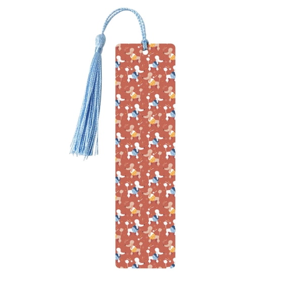 Kdxio Cute Poodle Dog Print Metal Tassel Bookmarks,Perfect Gift for Art Lovers and Bookworms Metal Bookmarks for Women