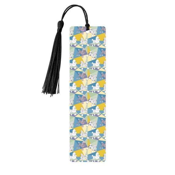 Kdxio Cute Poodle Dog Print Metal Tassel Bookmarks,Perfect Gift for Art Lovers and Bookworms Metal Bookmarks for Women