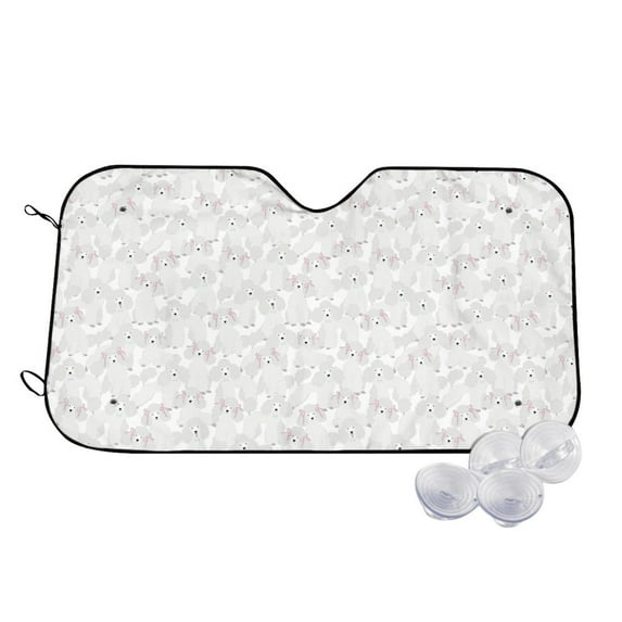 Kdxio Cute Poodle Dog Print Windshield Sun Shade,UV Rays and Sun Heat Protection,Sunshade for Car Windshield,Car Shade Front Windshield - Small
