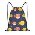 thumbnail image 1 of Kdxio Cute Puffer Fish Print Drawstring Backpack Bag,Waterproof Draw String Back Sack, Gym Drawstring Bags Swim Bag For Unisex, 1 of 9