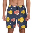 thumbnail image 1 of Kdxio Cute Puffer Fish Print Men'S Swim Trunks With Compression Liner 7 Inch Inseam Quick Dry Swim Shorts, 1 of 7